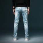 2022 New Fashion Designer Men Jeans Slim Fit Blue Color Cotton Denim Pants Ripped Jeans For Men Design Classical Jeans homme 3