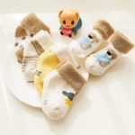 5Pair/Lot Baby Socks Warm Autumn Winter Kids Girl Boy Short Socks Thick Soft Cartoon Dot Printed Children Toddler Socks 1