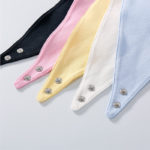 2pcs/lot Cotton Baby Triangle Towel Newborn Baby Triangle Saliva Towel Snap Children's Bib Solid Color 2