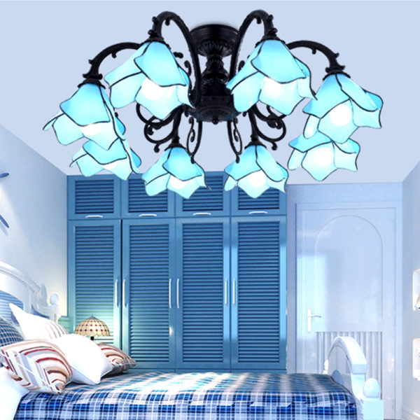 led e27 Mediterranean Iron Glass LED Lamp.LED Light.Ceiling Lights.LED Ceiling Light.Ceiling Lamp For Foyer Dinning Room Bedroom 1