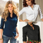 2021 New Fashion Blouse Shirt Women Work Wear Long Sleeve Tops Slim Women's Blouses Shirts Casual 1