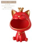 Creative porch decoration crown fortune cat home decoration key cosmetics storage box living room office decoration 3