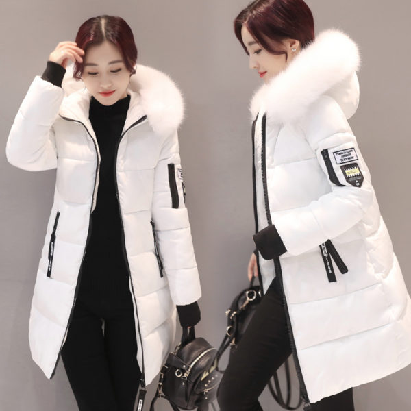 2021 New Parka Womens Winter Coats Womans Long Cotton Casual Fur Hooded Jackets Warm Parkas Female Overcoat Coat Free shipping 1