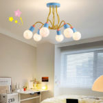 3D Moon Ceiling Chandeliers for Kids Bedroom Decorative Lighting AC 85-260V Creative Cartoon Home Ceiling Chandelier 4