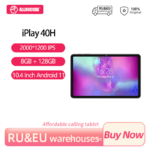 ALLDOCUBE iPlay 40H Tablet 10.4 Inch 8GB + 128GB Tablet Android 11 Dual Sim Cards 2000*1200 IPS Unisoc T618 6000mAh BT5.0 1