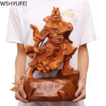 Chinese Style Lucky Guanyunchang Resin Statue Home Living Room Office Table Ornaments Housewarming Birthday Christmas Gifts 3