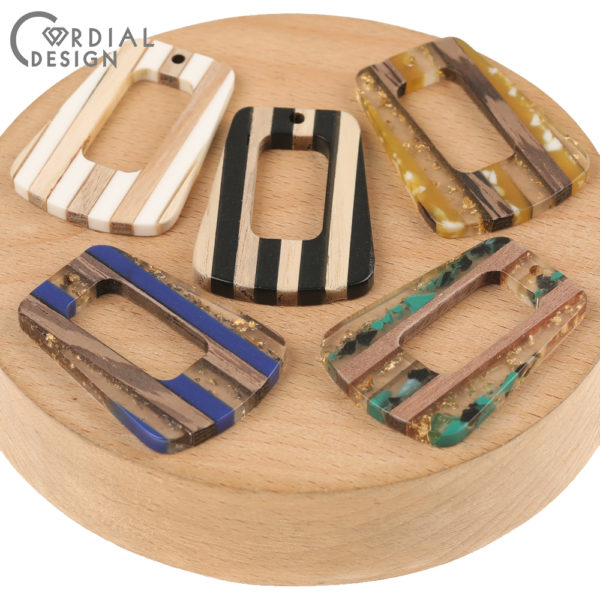 Cordial Design 30Pcs 27*38MM DIY Pendant/Earring Accessories/Hand Made/Natural Wood & Resin/Charms/Jewelry Findings & Components 2