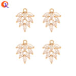 Cordial Design 50Pcs 12*16MM CZ Charms/Jewelry Accessories/Hand Made/DIY Making/Connectors/Leaf Shape/Earring Findings/Pendant 1