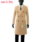 2020 New Arrival High Quality Autumn Wool Overcoat Double Breasted Coat Men Fashion Trend Casual Thick Super Large Size S-8XL9XL 3