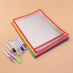 20pcs Reusable Storage Bag Office Supplies Transparent PVC Sewing Bag Reusable Dry Erase Pockets(10 Standard Bags + 10 Pens) 4