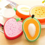 4pcs/set Creative Sponge Kitchen Accessories Fruit Shape Washing Dishes Sponge Cleaning Dish Remove Stains 3