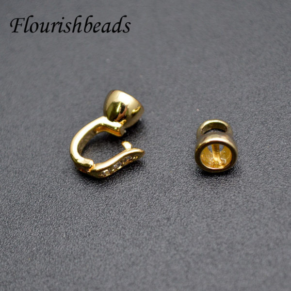 5x11mm High Quality Nickle Free Gold Plating CZ Beads Paved Clasp Connector for DIY Jewelry Making Accessories 30pcs/lot 2