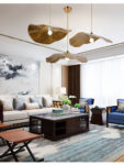 Lotus leaf ceiling chandelier creative Cafe lighting copper lamp bedroom living room simple bar chandelier E27 3