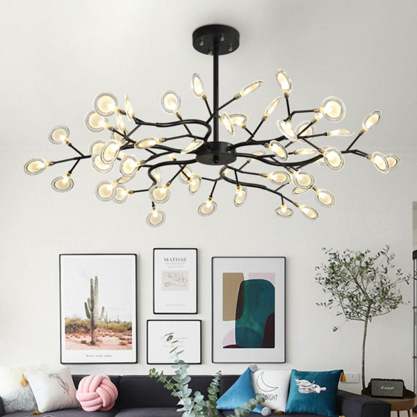 Nordic Firefly Chandeliers Ceiling Light Clear Gray Glass Chandelier for Living Room Bedroom Decoration Led Lighting Home Decor 2