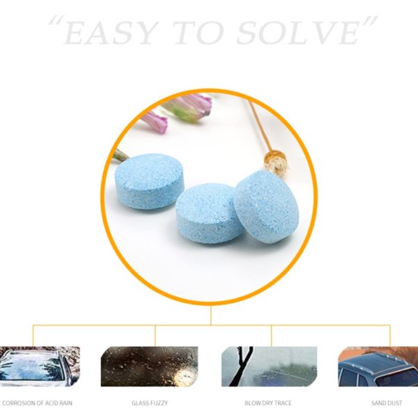 Hot Sale Car Accessories Solid Wiper Window Cleaning Car for Windscreen Glass Wash Cleaning Concentrated Effervescent Tablets 2