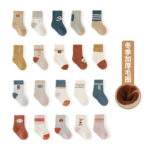 5Pair/lot Autumn and Winter New Baby Socks Newborn Baby Socks Boys and Girls Tube Socks Cute Cartoon Warm Children's Socks 1