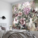 Fashion Flowers Pattern Tapestry Pink Rose Plants Floral Wall Hanging Home Decor Scenery Cloth Bedroom Living Room Wall Covering 5