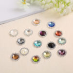 50pcs 20mm Round Diamond Buckle Round Drill Button DIY Hair Ribbon Jewelry Accessories 1