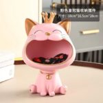 Creative porch decoration crown fortune cat home decoration key cosmetics storage box living room office decoration 6