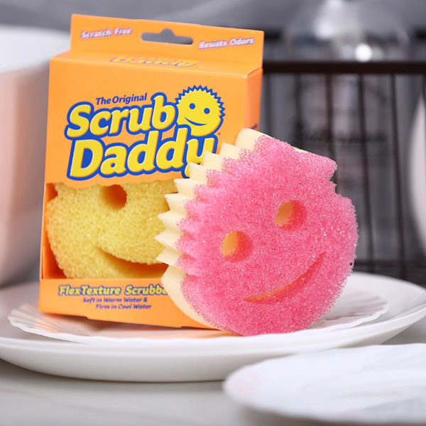 5 Pieces of Smiley Magic Sponge Tableware Car Cup Cleaning Strong Decontamination Scouring Pad Loofah Type Kitchen Sponge 2