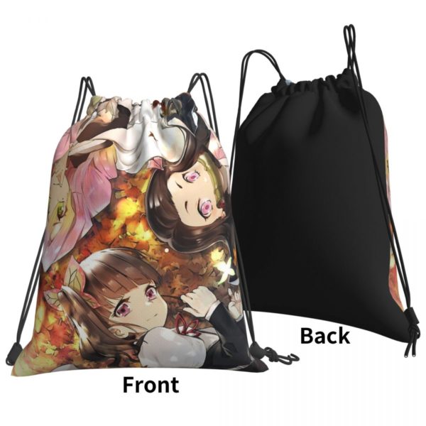 Demon Slayer Kimetsu no Yaiba Anime Print Drawstring Bags Men Women Storage Backpack Teenager Travel Bag Multi-function Pocket 2