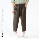 Miyake Pleated Pants Men's 2022 Spring New Japanese Solid Color Loose Big Wide-leg Comfortable Casual Pants Nine-point Pants Men 1