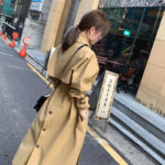 Windbreaker Women Long Solid British Belt Slim Jacket 2022 Fashion New Splicing Spring Clothes Leisure Female Fall Trench Coat 3