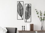 Metal Wall Decor and Art, Leaves Set, Metal Art Decor Home Office Decoration Bedroom Living Room Decor 2