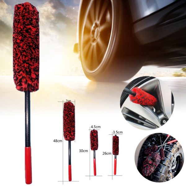 Universal Car Wash Wheel Brush Portable PP Handle Wool Brush Wheel Tire Brush Car Cleaning Brush Car Washing Wheel Cleaner Wash 1