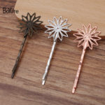 BoYuTe Custom Made (200 Pieces/Lot) 26MM Filigree Flower Hairpins Factory Supply Antique Diy Jewelry Accessories 3