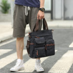 New Men's Casual Shoulder Bag Large Capacity Outdoor Canvas Messenger Bag Men's Business Briefcase 5