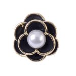 DIY jewerly making accessories 10pcs/lot 2size Fashion simple black oil dripping Camellia Pearl Earrings 5