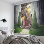 Fairy Tale Castle Tapestry Wall Hanging Gorgeous Living Room Decoration Tree Tapestry Psychedelic Magic Bedroom Home Decoration 5