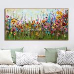 Arthyx Hand Painted Knife Flowers Oil Painting On Canvas Modern Abstract Wall Art Picture For Living Room Home Office Decoration 1