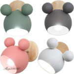 Nordic Wall Lamp Aluminum Mickey Sconce for Children Bedroom lights Modern Indoor Wall Light Fixtures E27 Creative Luminaire 5