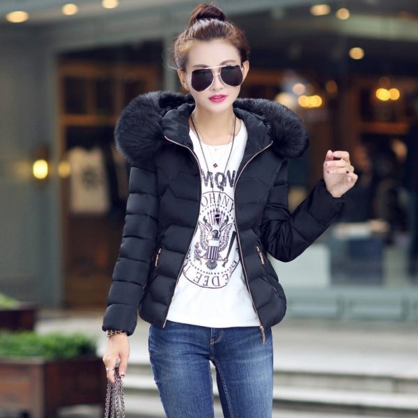 2022 Artificial raccoon fur collar winter jacket women Winter And Autumn Wear High Quality Parkas Outwear Women Coats 2