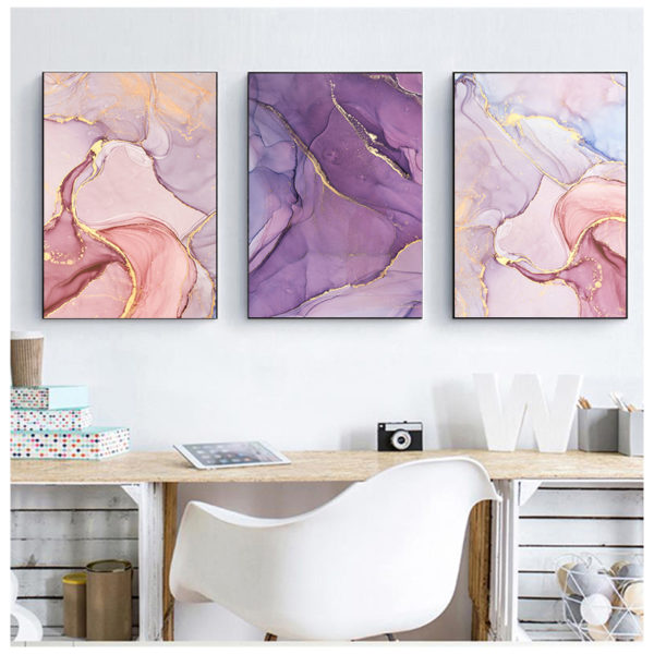 Fluid Art Canvas Wall Art Poster Nordic Abstract Marble Texture Print Painting Decorative Picture Home Office Room Decor 2