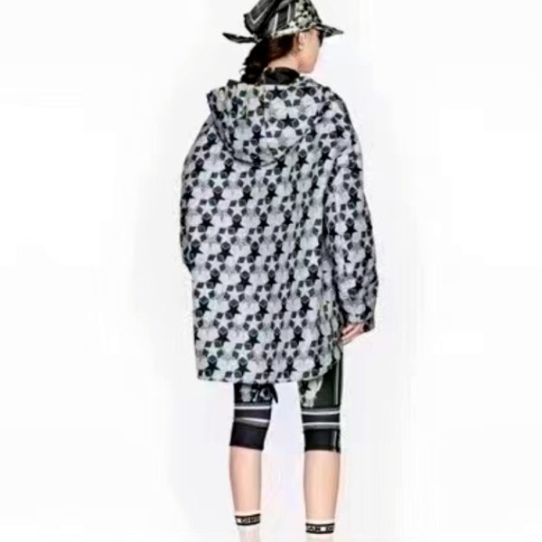 2022 Spring/Summer New Fashion Five-pointed Star Pattern Half Zipper Casual Sports Storm Jacket Hooded Coat Loose For Women/Men 2