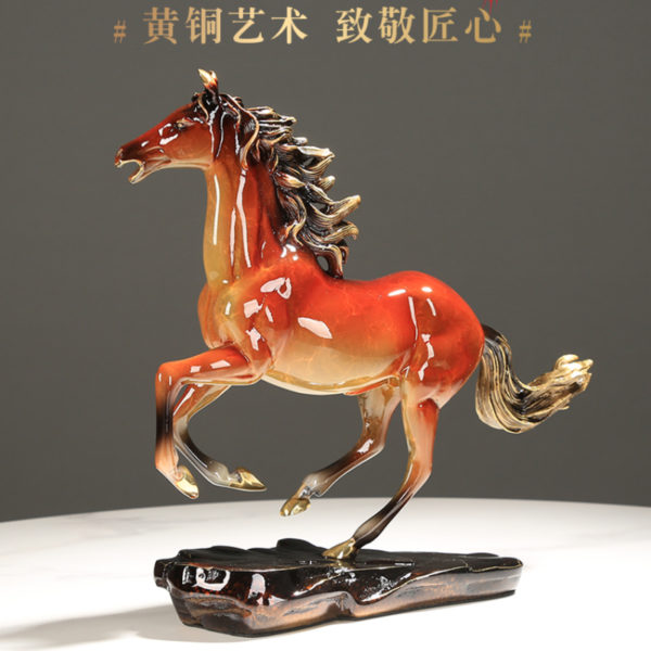 Luxurious Pure copper horse ornaments, living room wine cabinet TV cabinet decoration office desktop decoration,High end gift 1