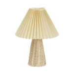 Nordic Pleated Table Lamp Stylish Simplicity Fabric Lampshade Retro Night Light Power Switch Button Plugged In Lampe De Bureau A 5