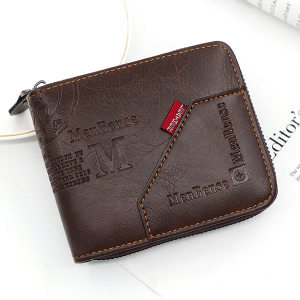 Men's Wallet Made of Leather Wax Oil Skin Purse for Men Coin Purse Short Male Card Holder Wallets Zipper Around Money Coin Purse 1