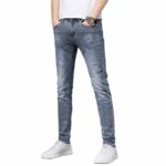 NEW Summer Blue Men's Jeans Pants European Brand Straight Elastic Cotton Business Pant Classic Style Jeans Denim Man Trousers 4