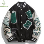 Hip Hop Varsity Jacket Men Winter Letter Embroidery Patchwork Color Block Baseball Coat Women College Jacket Unisex 2021 Outwear 3