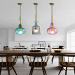 Nordic Creative Hanging Pendant Light multicolor glass pendant lamp for bedside living room restaurant LED E27 AC110V 220V 2