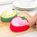 4pcs/set Creative Sponge Kitchen Accessories Fruit Shape Washing Dishes Sponge Cleaning Dish Remove Stains 4