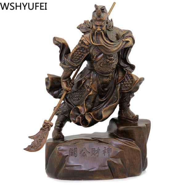 Chinese Style Lucky Guanyunchang Resin Statue Home Living Room Office Table Ornaments Housewarming Birthday Christmas Gifts 2