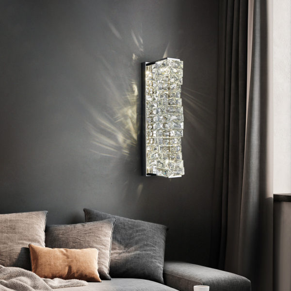 FSS Modern Crystal Chrome Gold Wall Lamp For Living Room Bedroom LED Background Aisle Bedside Decoration Home Lighting Fixtures 1