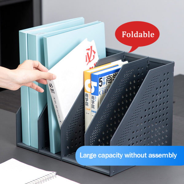 4 Grid Plastic Opvouwbare Boek Houder Boekensteunen Voor Boek Ondersteuning Stand Rack Bureau Bestand Lade Organizer Office 1