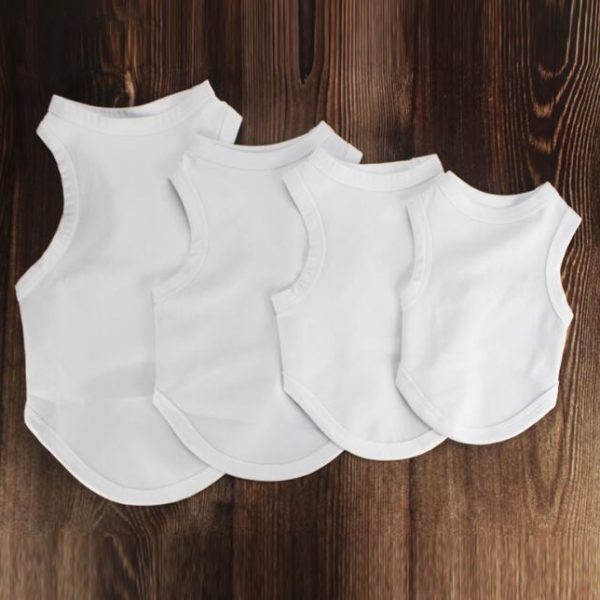 10PCS Sublimation Blank White Clothing DIY Pet Dog T Shirt for Small Pet Heat Transfer Print 1