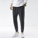 Trendy Brand Plus Velvet Sweatpants Young Men Fleece Casual Pants New New Winter Thickening Warm Feet Elastic Male Trousers 3